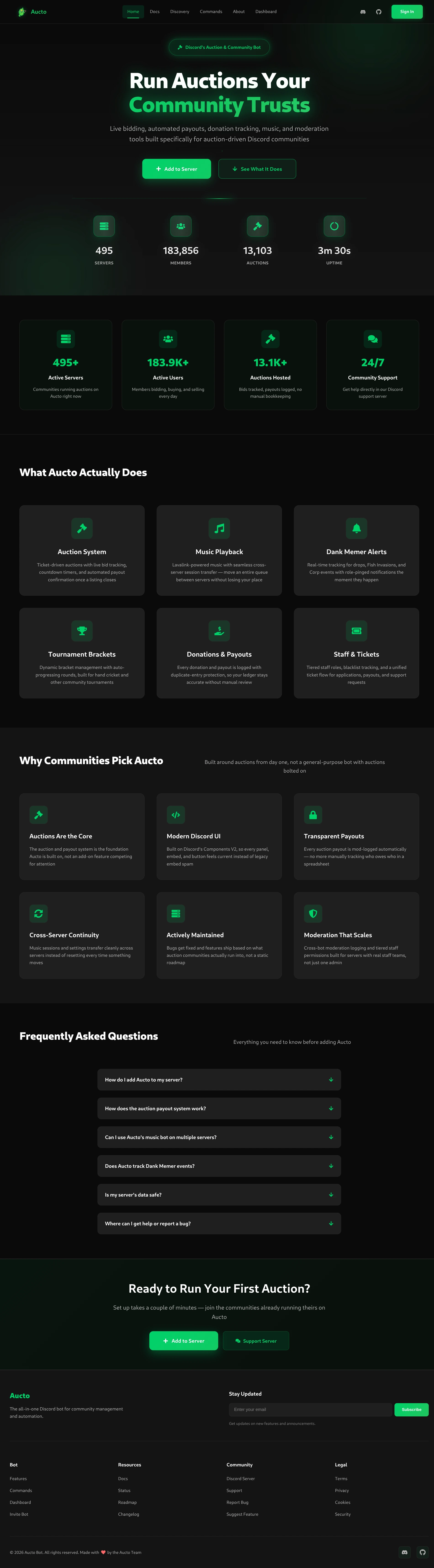 Aucto Bot Dashboard