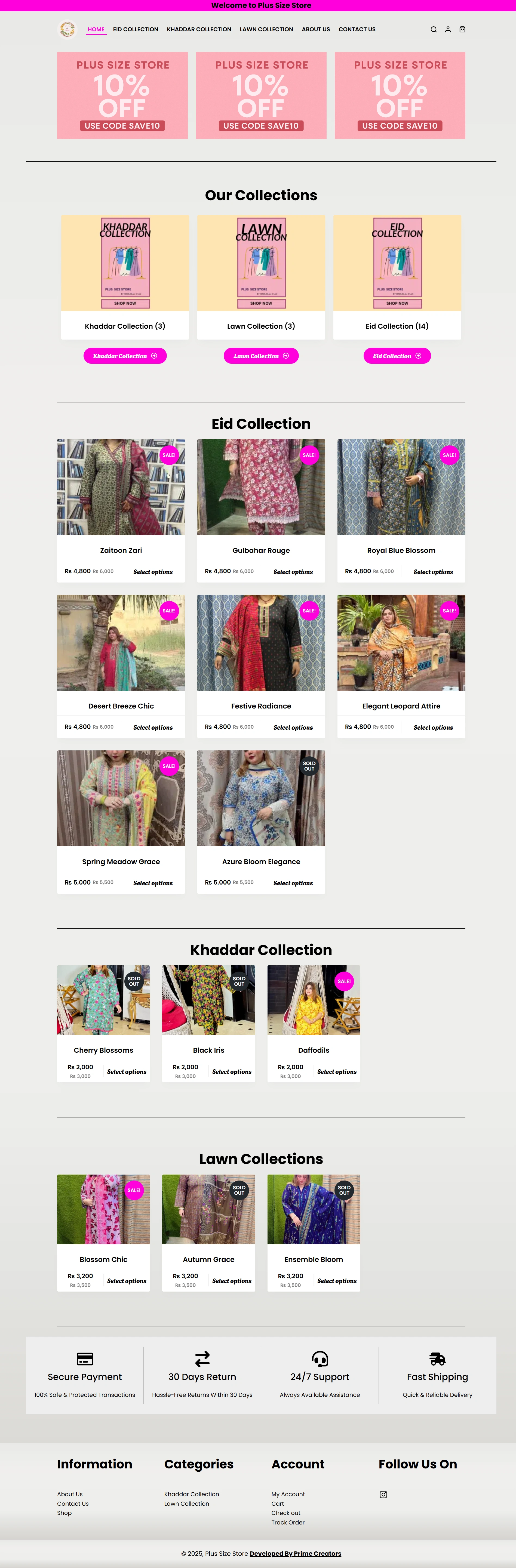 Plus Size Store project preview